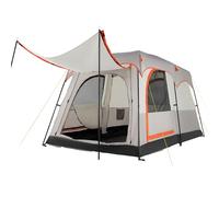 COSTWAY 2-Room Camping Tent, 4-6 Person Spacious Family Tent with Rainfly, PU 3000MM PE Tarp, Mesh Windows and Carry Bag, Waterproof Sun Shelter for Backpacking Hiking (Grey)