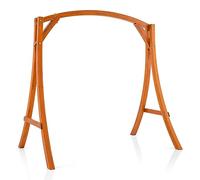 COSTWAY 2 Seater Garden Swing Chair Set, Solid Wood Patio Swing Bench Loveseat Chair with Stand Frame, Outdoor Porch Hanging Swing Seat and Stand for Patio, Garden and Backyard(Swing Frame)