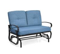 Costway 2 Seater Outdoor Bench Swing Glider Chair Loveseat W/ Comfortable Cushions