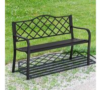 Costway 2 Seater Patio Garden Bench Outdoor Elegent Loveseat W/ Ergonomic Backrest