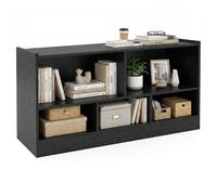 Costway 2-Tier Bookcase 5 Cubes Storage Cube Bookshelf Wooden Display Shelf in Black COSTWAY Black