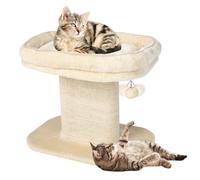 Costway 2 Tier Cat Tree Tower Stand Carpeted Natural Sisal Climbing Tower Play Center