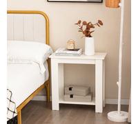 Costway 2-Tier End Table Sofa Bedside Table Nightstand Side Table With Storage Shelf