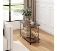 Costway 2-Tier Freestanding Bookshelf 44 Cm Side Table Industrial Storage Shelving Unit