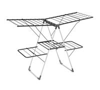 Costway 2-Tier Freestanding Clothes Drying Rack Foldable Clothing Laundry Rack in Silver COSTWAY Silver