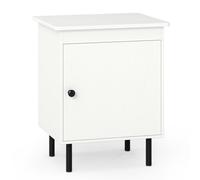 Costway 2-Tier Nightstand Modern Bedside Table with Single Door Cabinet in White COSTWAY White