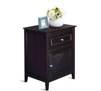 Costway 2-Tier Nightstand Modern Sofa Side Table Bedroom End Table W/ Drawer
