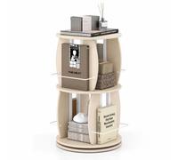 Costway 2-Tier Rotating Bookshelf Holds Books & Home Decormodular Shelving Unit