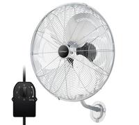 Costway 20 Inch Wall Mount Fan Heavy Duty Metal Wall Fan W/3 Fan Speeds-Silver