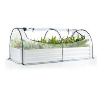 Costway 202 X 101 X 81 Cm Galvanized Raised Garden Bed With Cover Planter Box With Mini Greenhouse