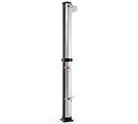 COSTWAY 20L/35L/38L Solar Heated Shower, Temperature Adjustment 2-Section Garden Pool Shower with 360 Degree Shower Tap, Handheld Shower Head & Foot Faucet (38L Without Handheld Head, Black+Silver)