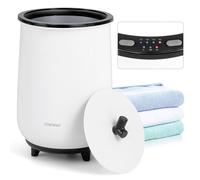 Costway 20L Towel Warmer Bucket Bath Towel Warmer With 3-Level Heating-Black & White