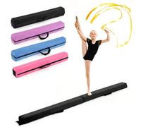 Costway 210 Cm Folding Balance Beam Foam Floor Gymnastic Beam-Black
