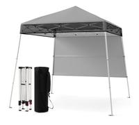 Costway 210 X 210 Cm Pop Up Canopy Tent Portable Backpack Canopy-Grey