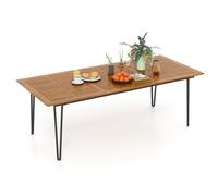 Costway 220 X 95Cm Patio Dining Table Indoor & Outdoor Dining Table-Natural