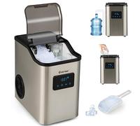 COSTWAY 24kg/24H Nugget Ice Maker, Self-Cleaning Ice Maker Machine with 24H Timer, 2.5L Water Tank, 2 Ways Water Refill, Ice Scoop & Basket, Countertop Ice Cube Maker for Home Kitchen Office