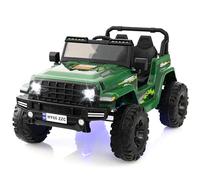 COSTWAY 24V Electric Ride on Car, 2-Seater Battery-powered Truck with Remote Control, LED Lights, Bluetooth, Music, Horn, USB, 4 Wheels Vehicle Toy for 3-8 Years Old (Green)