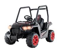 COSTWAY 24V Kids Electric Ride on Car, Battery Powered UTV with Remote Control, LED Lights, Music, Rear Storage, 3 Adjustable Speed Ride On Vehicle for 3-8 Years Old (Black+Red)