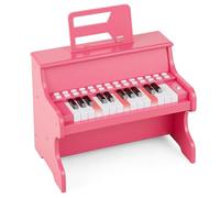 COSTWAY 25-Key Kids Piano, Wooden Toddler Toy Keyboard with Lighted Keys, Adjustable Speed & Volume, Teaching Mode, Music Stand, Educational Music Instrument for Boys Girls (Pink)