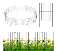 Costway 25 PCS Decorative Garden Fence Playpen Enclosure Pen Dog Cat Barrier Border in Black COSTWAY Black