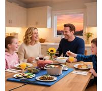 Costway 260W Food Warming Mat Rollable & Portable Electric Warming Tray in Blue COSTWAY Blue