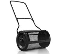 Costway 27 Inch Compost Spreader Peat Moss Spreader with Upgrade U-shaped Handle in Black COSTWAY Black