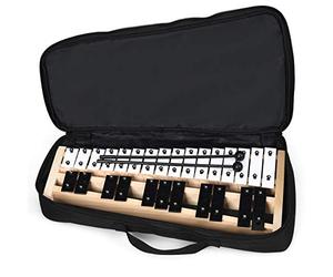 COSTWAY 27 Notes Glockenspiel, Alto Full Size Xylophone with Wood Base, 2 Beaters and Carrying Bag, Percussion Instrument for Beginner Kids Adults
