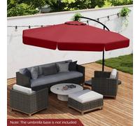 Costway 290 Cm Offset Hanging Parasol With Cover Patio Cantilever Umbrell-Red