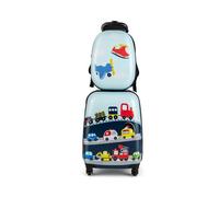 Costway 2Pcs 12" 16" Abs Kids Suitcase Backpack Luggage Set School Travel Lightweight