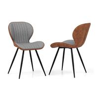 Costway 2Pcs Armless Dining Chair Modern Accent Chairs Upholstered Leisure Chair