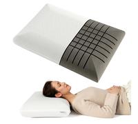 Costway 2Pcs Bamboo Charcoal Memory Foam Pillow Set 3D Cutting Air Flow Pillows in White COSTWAY White