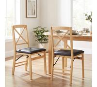 Costway 2PCS Folding Dining Chairs Kitchen Side Chairs W/ Padded Seat COSTWAY Multicolor