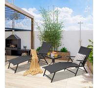 Costway 2Pcs Patio Foldable Chaise Lounge Chair Outdoor Portable Reclining Chair
