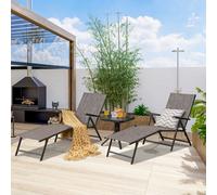 Costway 2Pcs Patio Foldable Chaise Lounge Chair Outdoor Portable Reclining Chair