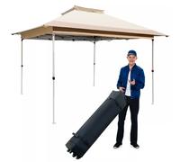 Costway 3.6 x 3.6 M Pop up Gazebo Tent Portable Canopy Shelter w/ Vented Top in Khaki COSTWAY Khaki