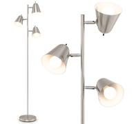 Costway 3-Bulb Floor Lamp Standing Tall Tree Lamp W/ 3 E26 A19 Bulbs-Silver
