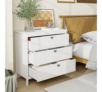 Costway 3-Drawer Dresser Modern Chest Of Drawers 3-Tier White Side Cabinet
