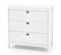 Costway 3-Drawer Dresser Modern Style Chest of Drawers in White COSTWAY White