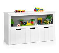 Costway 3 Drawer Storage Cabinet Wooden Bookshelf Display Rack Toy Organizer Table