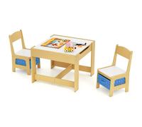 Costway 3-In-1 Activity Table Multipurpose Children Table And Chair Set-Blue