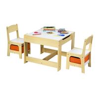 Costway 3-In-1 Activity Table Multipurpose Children Table And Chair Set With Drawers