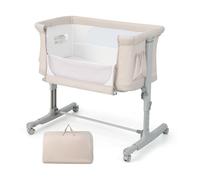 Costway 3-in-1 Baby Bedside Bassinet Adjustable Baby Bedside Sleeper in Beige COSTWAY Beige