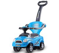 Costway 3 in 1 Convertible Baby Stroller Toddler Ride on Push Car W/ Parent Push Handle in Blue COSTWAY Blue