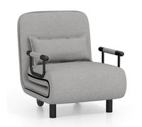 Costway 3-in-1 Convertible Sofa Bed Sleeper Chair w/Lumbar Pillow in Grey COSTWAY Grey