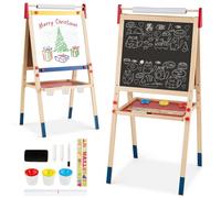 Costway 3 in 1 Double Sided Easel Adjustable Chalkboard & Whiteboard in Black COSTWAY Black