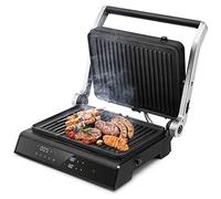 COSTWAY 3 in 1 Electric Health Grill & Panini Press, 5 Auto Modes Sandwich Toaste Maker with Non-Stick Coated Plates, LED Touch Panel, Temperature Control, 4H Timer & Drip Tray (Bakelite Top)