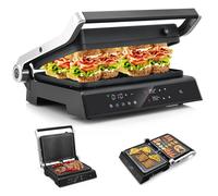 Costway 3-in-1 Electric Panini Press Grill 1200W Sandwich Maker Nonstick 5 Cooking Modes in Black COSTWAY Black