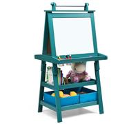 Costway 3 In 1 Kids Art Easel Double-Sided Storage Easel W/ Whiteboard Chalkboard