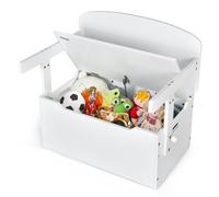 Costway 3-In-1 Kids Convertible Activity Bench Toy Box White