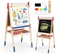 Costway 3 In 1 Kids Easel Double Sided Adjustable Chalkboard & Whiteboard Free Standing Art Easel